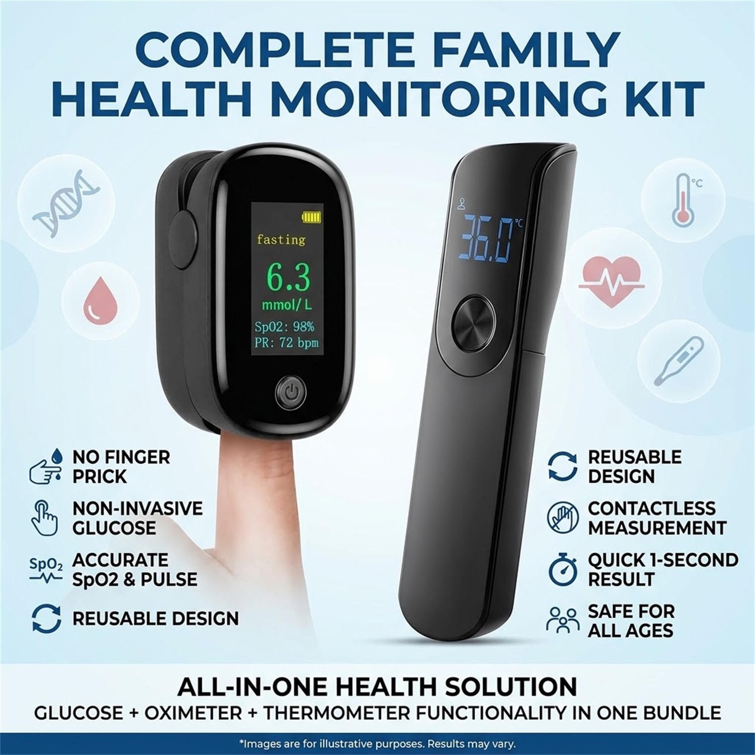 Pulse Oximeter - Kit de monitoreo de salud 3